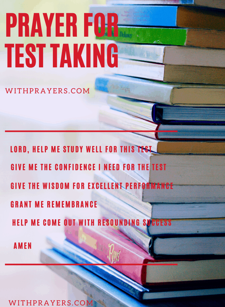 Prayer for test taking